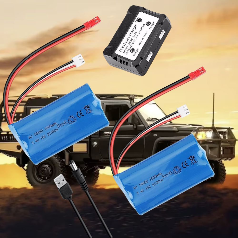 2PCS 7.4V 1500mAh Li-ion Battery