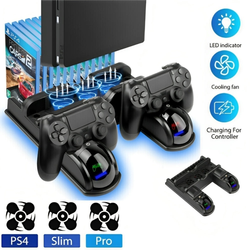 PlayStation 4 Cooling Fan Stand Dual Controller Charger Dock Station