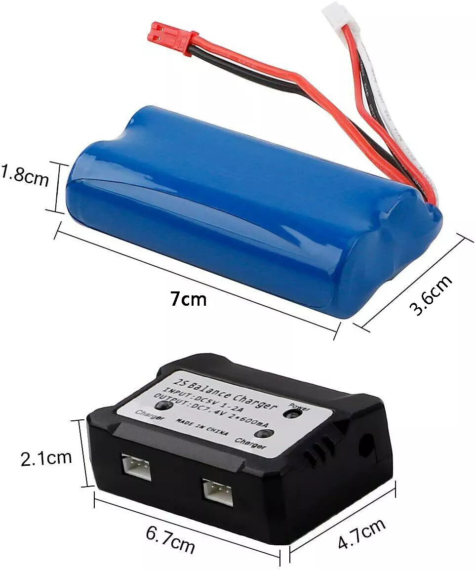 2PCS 7.4V 1500mAh Li-ion Battery
