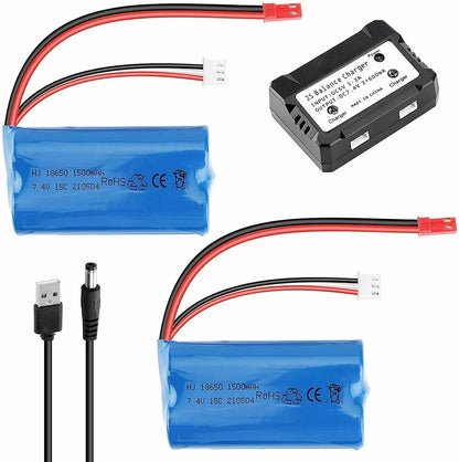 2PCS 7.4V 1500mAh Li-ion Battery
